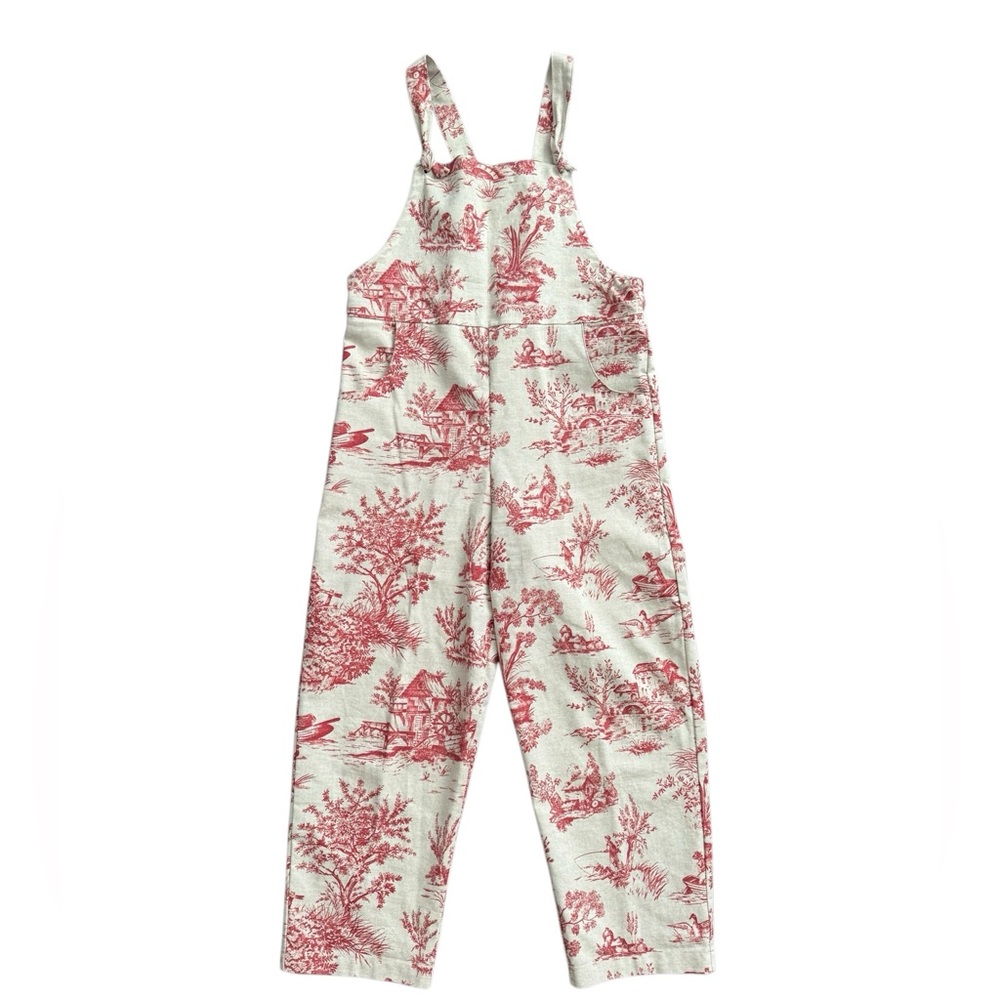 Vintage French Toile Overalls Jumpsuit